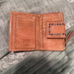 Latico Brown Leather Studded Wallet